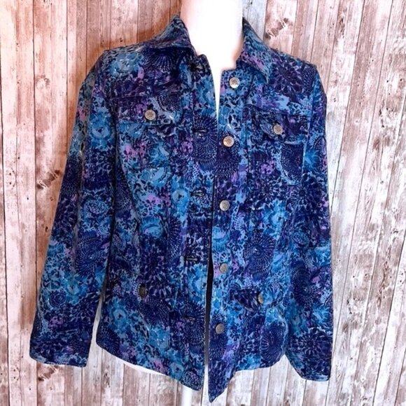 Christopher & Banks Blue and Purple Jacket size Small - Picture 1 of 4